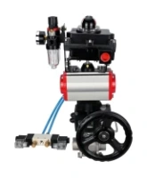 Кран шаровой DN.ru BV3232P(3pc)-FP-W-ISO-H WDVF Ду25 Ру63 полнопроходной, трехсоставной, нерж. сталь 316, PTFE, под приварку, с пн.приводом PA-DA-052, пн.распределителем 4V320-08 AC220V, БКВ APL-410N EX, руч. дублером MON1-250-T26-ISO, БПВ AFC2000