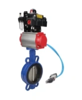 Затвор дисковый поворотный DN.ru WBV1413E-2W-Fb-H Ду100 Ру16, корпус - чугун GGG50, диск - чугун GGG40, уплотнение - EPDM, с пневмоприводом DN.ru PA-DA-083 двойного действия, с пневмораспределителем 4V320-08 AC220V, с БКВ APL-410N EX, с БПВ AFC2000