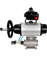 Кран шаровой DN.ru BV3232P(3pc)-FP-W-ISO-H Ду80 Ру25, полнопроходной, трехсоставной, нержавеющая сталь 316, уплотнение - PTFE, под приварку, с пневмоприводом PA-DA-105-1, пневмораспределителем 4V320-10 AC220V, БКВ APL-410N Ex