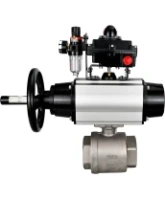 Кран шаровой DN.ru BV3232P(2pc)-FP-T-ISO-H Ду100 Ру40 полнопроходной двухходовой, нержавеющая сталь SS316, внутренняя резьба, PTFE, с пневмоприводом PA-DA-105-1, с пневмораспределителем 4M310-08 AC220V, с БКВ APL-410N EX, с БПВ AFC2000