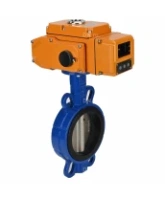 Затвор дисковый поворотный DN.ru WBV1413E-2W-Fb-H Ду100 Ру16, корпус - чугун GGG50, диск - чугун GGG40, уплотнение - EPDM, с электроприводом DN.ru QT-N-010EM-B1-220VAC-У1 220В (0-10В) HARK