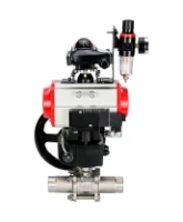 Кран шаровой DN.ru BV3232P(3pc)-FP-W-ISO-H LONG Ду125 Ру16 полнопроход., корпус - нерж.сталь 316, уплотнение - PTFE, под приварку, пн.привод PA-DA-130, пн.распределитель 4M310-08 AC220V, ручной дублер MON3-700-T38-ISO, БКВ APL-210N и БПВ AFC2000