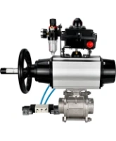 Кран шаровой DN.ru BV3232P(3pc)-FP-W-ISO-H Ду80 Ру25, полнопроходной, трехсоставной, нержавеющая сталь 316, уплотнение - PTFE, под приварку, с пневмоприводом PA-DA-105-1, пневмораспределителем 4V320-08 AC220V, БКВ APL-410N Ex, БПВ AFC2000