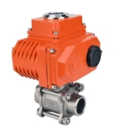 Кран шаровой DN.ru BV3232P(3pc)-FP-W-ISO-H WDVF Ду25 Ру63 полнопроходной, трехсоставной, корпус - нержавеющая сталь 316, уплотнение - PTFE, под приварку, с 1/4-оборотным электроприводом DN.ru QT-N-003EM-O1-24VDC-У1 HARK