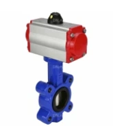 Затвор дисковый поворотный DN.ru WBV1616E-2W-Fb-H Ду100 Ру16 LUG корпус - чугун QT450, диск - чугун QT450, уплотнение - EPDM, с пневмоприводом DN.ru PA-DA-083