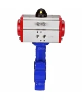 Затвор дисковый поворотный DN.ru WBV1616E-2W-Fb-H Ду100 Ру16 LUG корпус - чугун QT450, диск - чугун QT450, уплотнение - EPDM, с пневмоприводом DN.ru PA-DA-083