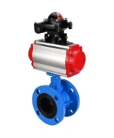 Затвор дисковый поворотный DN.ru WBV1313E-2W-F-H Ду100 Ру16 фланцевый, корпус - чугун GGG40, диск - чугун GGG40, уплотнение - EPDM, с пневмоприводом DN.ru PA-DA-105, пневмораспределителем DN.ru 4M310-08 AC220V и БКВ DN.ru APL-210N