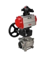Кран шаровой DN.ru BV3232P(3pc)-FP-W-ISO-H Ду65 Ру25 полнопроходной двухходовой, нержавеющая сталь SS316, под приварку, уплотнение - PTFE, с пневмоприводом DN.ru PA-DA-083, блоком концевых выключателей APL-210N и ручным дублером MON2-450-T28-ISO