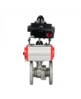 Кран шаровой DN.ru BV3232P(2pc)-FP-F-ISO-H Ду80 Ру16 полнопроходной двухходовой, нержавеющая сталь 316, фланцевый, уплотнение - PTFE, с пневмоприводом PA-SA-130, пневмораспределителем 4M310-08 AC220V и БКВ APL-410N EX