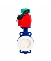 Затвор дисковый поворотный DN.ru WBV3434Pf-2W-Fb-H Ду80 Ру16 корпус - углеродистая сталь WCB, диск - углеродистая сталь WCB, футерованный PTFE, уплотнение - PTFE, с пневмоприводом DN.ru PA-SA-105 и ALS200D