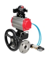 Кран шаровой DN.ru BV3131P(3pc)-FP-F-ISO-H Ду15 Ру40, фланцевый, полнопроходной, трехсоставной, нержавеющая сталь SS304, PTFE, с пневмоприводом PA-DA-052, с пневмораспределителем 4V320-10 AC220V, БКВ APL-210N, ручным дублером MON1-250-T26-ISO