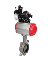 Затвор дисковый поворотный DN.ru WBV3131N-2W-Fb-H Ду65 Ру16, корпус - нержавеющая сталь 304, диск - нержавеющая сталь 304, уплотнение - NBR, с пневмоприводом PA-DA-065, пневмораспределителем DN.ru 4M310-08 DC24V, БКВ DN.ru APL-210N и БПВ DN.ru AFC2000