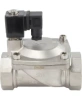 Клапан электромагнитный DN.ru VS431-ET-NC-24VDC 2″ Ду50 Ру16, соленоидный двухходовой, корпус - нержавеющая сталь 304, уплотнение - EPDM, резьбовой, нормально-закрытый, пилотный, катушка - 24В