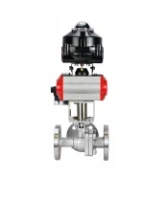 Кран шаровой DN.ru BV3232P(2pc)-FP-3WL-F-ISO-H Ду80 Ру16 HYMT, трехходовой L-тип, полнопроходной, фланцевый, корпус - нержавеющая сталь SS316, с пневмоприводом PA-SA-130, пневмораспределителем 4M310-08 24В NAMUR и БКВ APL-510N EX