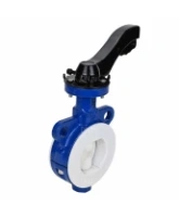Затвор дисковый поворотный DN.ru WBV3434Pf-2W-Fb-H Ду65 Ру16 корпус - углеродистая сталь WCB, диск - углеродистая сталь WCB, футерованный PTFE, уплотнение - PTFE, межфланцевый, с рукояткой