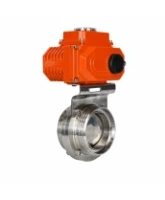Затвор дисковый поворотный DN.ru WBV3131E-2W-T-H Ду100 Ру10 резьбовой, корпус - пищевая нержавеющая сталь 304, уплотнение - EPDM, с электроприводом QT-N-003EM-O1-220VAC-У1 HARK