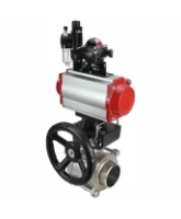 Кран шаровой DN.ru BV3232P(3pc)-FP-W-ISO-H Ду65 Ру25, полнопроходной под приварку, нержавеющая сталь SS316, PTFE, с пневмоприводом PA-DA-083, с пневмораспределителем 4M310-08 AC220V, с БКВ APL-210N, ручным дублером MON2-450-T28-ISO, с БПВ AFC2000