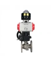 Кран шаровой DN.ru BV3232P(2pc)-FP-F-ISO-H Ду50 Ру40 полнопроходной двухходовой, нержавеющая сталь 316, фланцевый, уплотнение - PTFE, с пневмоприводом PA-DA-083, ручным дублером MON2-450-T28-ISO и БКВ APL-510N EX