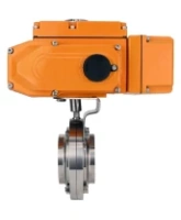 Затвор дисковый поворотный DN.ru WBV3131S-2W-W-H Ду15 Ру10 под приварку, корпус - пищевая нержавеющая сталь 304, уплотнение - Silicon, с электроприводом QT-N-005EM-A1-220VAC-У1 c датчиком обратной связи и входным управляющим сигналом 4-20мА HARK