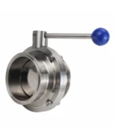 Затвор дисковый поворотный кламповый DN.ru WBV3131E-2W-C-H Ду80 Ру10 корпус - пищевая нержавеющая сталь 304, уплотнение – EPDM, присоединение - кламп (clamp), с рукояткой