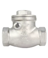 Клапан обратный DN.ru VC3232P-T 3/4″ Ду20 Ру16 муфтовый, поворотный, корпус - нержавеющая сталь, диск - нержавеющая сталь, уплотнение - PTFE