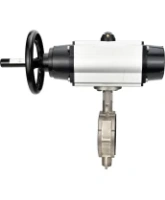 Затвор дисковый поворотный DN.ru WBV3232E-2W-Fb-H Ду150 Ру16, корпус - нержавеющая сталь 316L, диск - нержавеющая сталь 316L, уплотнение - EPDM, с пневмоприводом PA-DA-105-1 двойного действия, пневмораспределителем 4M310-08 AC220V