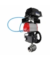 Кран шаровой DN.ru BV3232P(2pc)-FP-T-ISO-H Ду100 Ру40 полнопроходной, нерж. сталь SS316, внутренняя резьба, PTFE, с пневмоприводом PA-DA-105, ручным дублером MON3-700-T38-ISO и с эл.пневматич. поворотным позиционером YT-1000RSN без обратной связи