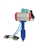 Затвор дисковый поворотный DN.ru WBV1132N-2W-Fb-H Ду40 Ру16 корпус - чугун GG25, диск - нержавеющая сталь 316L, уплотнение - NBR, с пневмоприводом PA-SA-083, пневмораспределителем 4V320-08 AC220V и магнитным переключателем ALS200D