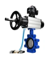 Затвор дисковый поворотный DN.ru WBV1631E-2W-Fb-H Ду125 Ру16 LUG корпус - чугун QT450, диск - нержавеющая сталь 304, уплотнение - EPDM, с пневмоприводом PA-DA-105-1, пневмораспределителем 4V320-10 AC220V и БКВ APL-510N EX