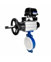 Затвор дисковый поворотный DN.ru WBV3434Pf-2W-Fb-R Ду200 Ру16, корпус - углеродистая сталь WCB, диск - углеродистая сталь WCB, футерованный PTFE, уплотнение - PTFE, с пневмоприводом PA-DA-105-1 и позиционером YT-1000RSN без обратной связи
