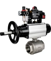 Кран шаровой DN.ru BV3232P(2pc)-FP-T-ISO-H Ду100 Ру40 полнопроходной двухходовой, нержавеющая сталь SS316, внутренняя резьба, PTFE, с пневмоприводом PA-DA-105-1, с пневмораспределителем 4M310-08 AC220V, с БКВ APL-410N EX, с БПВ AFC2000