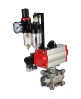 Кран шаровой DN.ru BV3232P(3pc)-FP-W-ISO-H Ду65 Ру25, полнопроходной под приварку, нержавеющая сталь SS316, уплотнение - PTFE, с пневмоприводом PA-DA-083 двойного действия, с пневмораспределителем 4M310-08 AC220V, с БПВ AFC2000