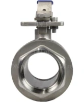 Кран шаровой DN.ru BV3232P(2pc)-FP-T-ISO-H Ду80 Ру40 полнопроходной двухходовой, нержавеющая сталь 316, внутренняя резьба, уплотнение - PTFE, с ISO-фланцем и рукояткой, 17х17, F07/F10