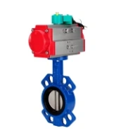 Затвор дисковый поворотный DN.ru WBV1432E-2W-Fb-H Ду100 Ру16 корпус - чугун GGG50, диск - нержавеющая сталь 316L, уплотнение - EPDM, с пневмоприводом PA-DA-083 и магнитным переключателем ALS200D