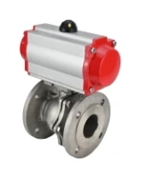 Кран шаровой DN.ru BV3232P(2pc)-FP-F-ISO-R Ду250 Ру16 полнопроходной двухходовой, нержавеющая сталь 316, фланцевый, уплотнение - PTFE, с пневмоприводом PA-DA-160 двойного действия и пневмораспределителем 4M310-08 AC220V