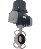 Затвор дисковый поворотный DN.ru WBV3131N-2W-Fb-H Ду65 Ру16 межфланцевый, корпус - нержавеющая сталь 304, диск - нержавеющая сталь 304, уплотнение - NBR, с электроприводом четвертьоборотным DN.ru QTSA-N-005EM-O0-220VAC с пружинным возвратом