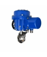 Затвор дисковый поворотный DN.ru WBV3131S-2W-C-H Ду100 Ру10 кламповый, корпус - пищевая нержавеющая сталь 304, уплотнение - Silicon, с электроприводом QT-N-005M-O2-220VAC-У1 с моментной муфтой и штурвалом