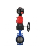 Затвор дисковый поворотный DN.ru WBV1132N-2W-Fb-H Ду125 Ру16, корпус - чугун GG25, диск - нержавеющая сталь 316L, уплотнение - NBR, с пневмоприводом DN.ru PA-DA-105 двойного действия, с БКВ APL-510N EX, с ручным дублером MON3-700-T38-ISO
