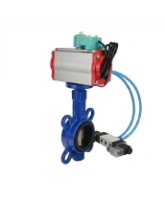 Затвор дисковый поворотный DN.ru WBV1132N-2W-Fb-H Ду40 Ру16 корпус - чугун GG25, диск - нержавеющая сталь 316L, уплотнение - NBR, с пневмоприводом PA-SA-083, пневмораспределителем 4V320-08 AC220V и магнитным переключателем ALS200D
