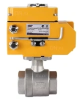 Кран шаровой DN.ru BV3232P(2pc)-FP-T-ISO-H Ду65 Ру40 полнопроходной двухходовой, нержавеющая сталь 316, внутренняя резьба, уплотнение - PTFE, с электроприводом четвертьоборотным QT-N-010EM-O1-220VAC-У1