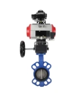 Затвор дисковый поворотный DN.ru WBV1413E-2W-Fb-H Ду150 Ру16, корпус - чугун GGG50, диск - чугун GGG40, EPDM, с пневмоприводом PA-DA-105 двойного действия, пневмораспределителем 4M310-08 AC220V, БКВ APL-210N, ручным дублером MON3-700-T38-ISO