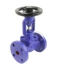 Клапан запорный сильфонный DN.ru VSO1121M-F-S Ду25 Ру16, фланцевый, корпус - чугун GG25, уплотнение - металл, управление - штурвал