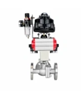 Кран шаровой DN.ru BV3232P(2pc)-FP-3WL-F-ISO-H Ду80 Ру16 HYMT трехходовой L-тип, полнопроходной, фланцевый, корпус - нержавеющая сталь AISI316, с пневмоприводом PA-SA-130, пневмораспределителем 4M320-10 AC220V, БКВ APL-510N EX и БПВ AFC2000