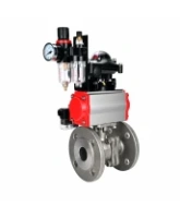 Кран шаровой DN.ru BV3232P(2pc)-FP-F-ISO-H Ду150 Ру16, 24х24, полнопроходной фланцевый, корпус - нержавеющая сталь SS316, уплотнение - PTFE, с пневмоприводом PA-DA-140, пневмораспределителем 4M320-08 AC220V, БКВ APL-210N и БПВ AFC2000