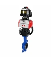 Затвор дисковый поворотный DN.ru WBV1413E-2W-Fb-H Ду150 Ру16, корпус - чугун GGG50, диск - чугун GGG40, уплотнение - EPDM, с пневмоприводом PA-DA-105, БКВ APL-510N EX и ручным дублером MON3-700-T38-ISO