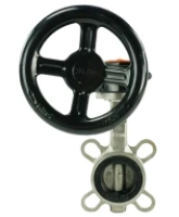 Затвор дисковый поворотный DN.ru 316L-316L-EPDM Ду100 Ру16 межфланцевый, корпус - нержавеющая сталь 316L, диск - нержавеющая сталь 316L, уплотнение - EPDM, с редуктором Pro-Gear X-21-W-200