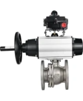 Кран шаровой DN.ru BV3232P(2pc)-FP-F-ISO-H Ду100 Ру16, полнопроходной фланцевый, нержавеющая сталь SS316, уплотнение - PTFE, с пневмоприводом PA-DA-105-1 двойного действия, с пневмораспределителем 4M310-08 AC220V, с БКВ APL-410N EX