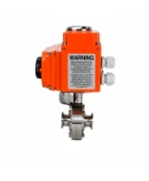 Затвор дисковый поворотный DN.ru WBV3131S-2W-C-H Ду100 Ру10 кламповый, корпус - пищевая нержавеющая сталь 304, уплотнение - Silicon, с электроприводом QT-N-003EM-O1-220VAC-У1 HARK