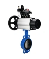 Затвор дисковый поворотный DN.ru WBV1413E-2W-Fb-H Ду150 Ру16, корпус - чугун GGG50, диск - чугун GGG40, уплотнение - EPDM, с пневмоприводом DN.ru PA-DA-105-1 двойного действия, пневмораспределителем 4M310-08 AC220V, БКВ APL-210N, БПВ AFC2000