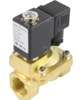 Клапан электромагнитный DN.ru VS400-ET-NC-24VDC 1 1/4″ Ду32 Ру16, соленоидный двухходовой, корпус - латунь, уплотнение - EPDM, резьбовой, нормально-закрытый, пилотный, катушка - 24В